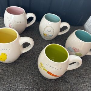 Rae Dunn Ceramic Easter Mugs - Pastel Pink, Yellow, Green, Blue, Teal Interiors